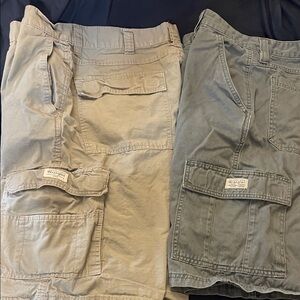Pair Wrangler Men's Cargo Shorts - Tan and Gray